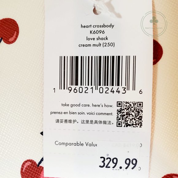 MAKE AN OFFER Kate Spade Love Shack Dancing Cherries  Heart Crossbody Bag - Picture 6 of 7